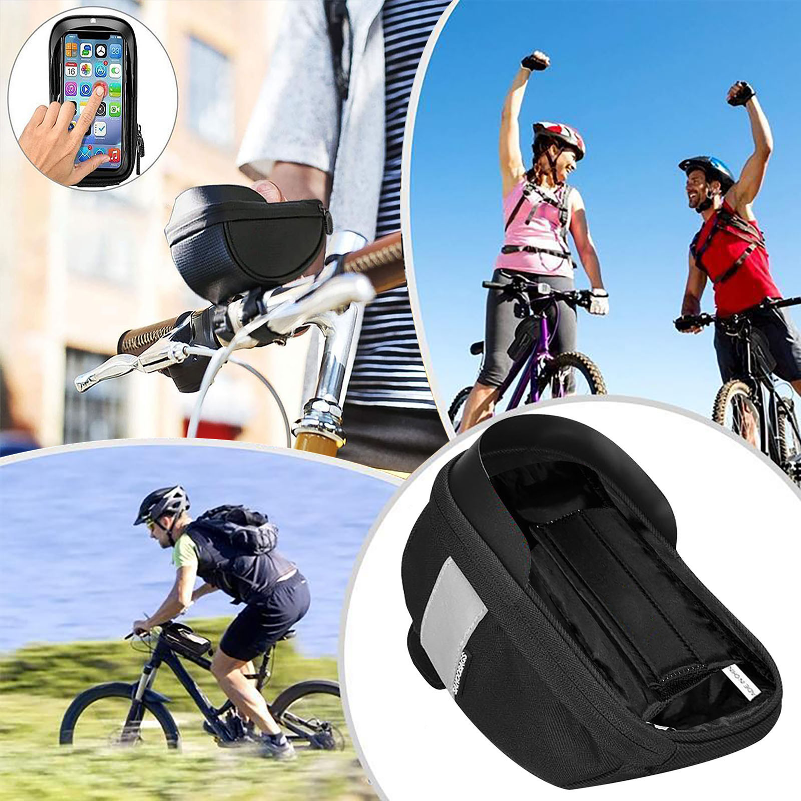 Cycling Gear Duffle - Waterproof Bicycle Phone Bag Handlebar Pouch